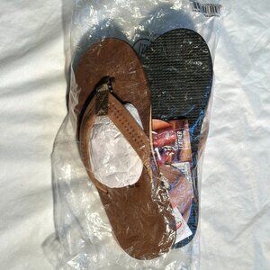 Rainbow Sandals Men's Leather Strap Nogales Wood Sz XL 11-12 NWT